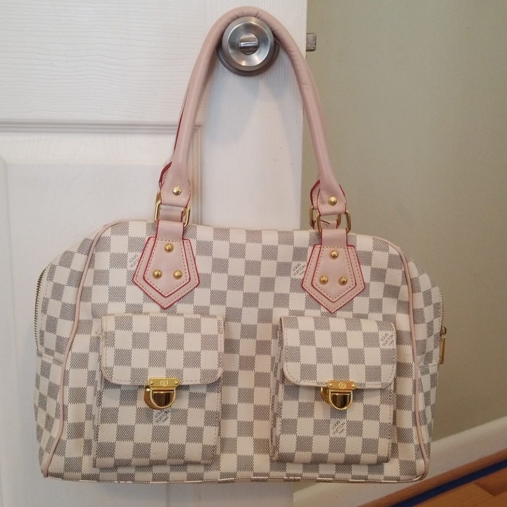 White and Black Checkered Purse